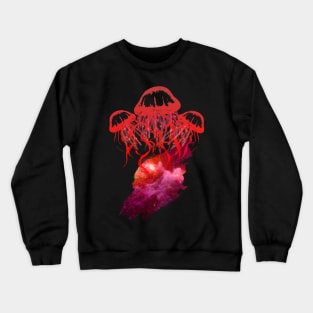 Fantasy Jellyfish - Red Crewneck Sweatshirt